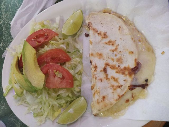 Representative photo: Mexican Food vegetarian Cheese Quesadilla 20260504 154956 (1). Not this venue.