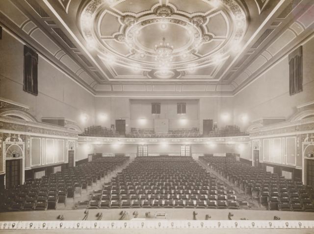 Representative photo: View from the stage of Alexandra Palace Theatre after 1922 refurbishment. Not this venue.