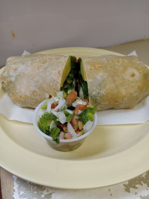 Representative photo: Mexican Food Burrito vegetarian bell pepper and sour cream 20260418 161105 (3). Not this venue.