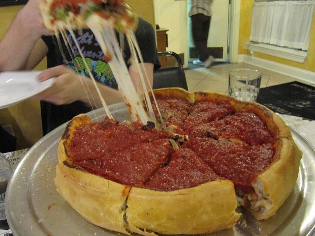 Representative photo: Thats amore pizza new orleans - deep dish. Not this venue.