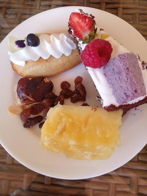 Representative photo: Dessert fruit and cake. Not this venue.