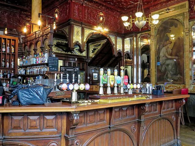 Representative photo: The Viaduct Tavern bar interior, Newgate St, St Paul's, London 02. Not this venue.