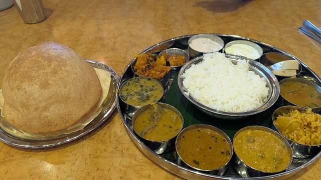 Representative photo: South Indian Thali in Houston. Not this venue.